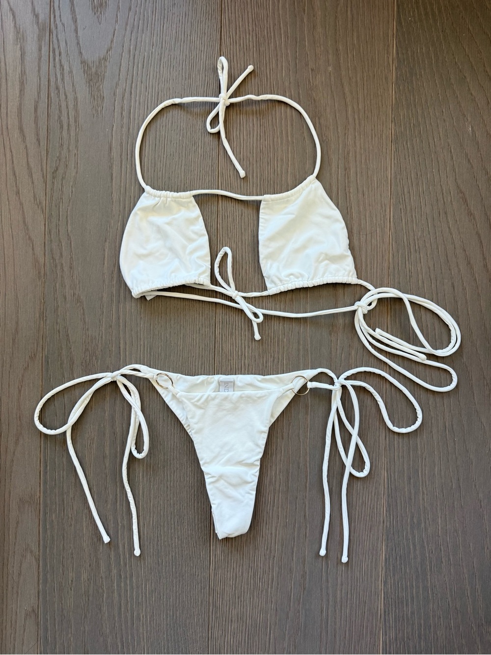 Indah White Triangle String Bikini - Picture 5 of 9